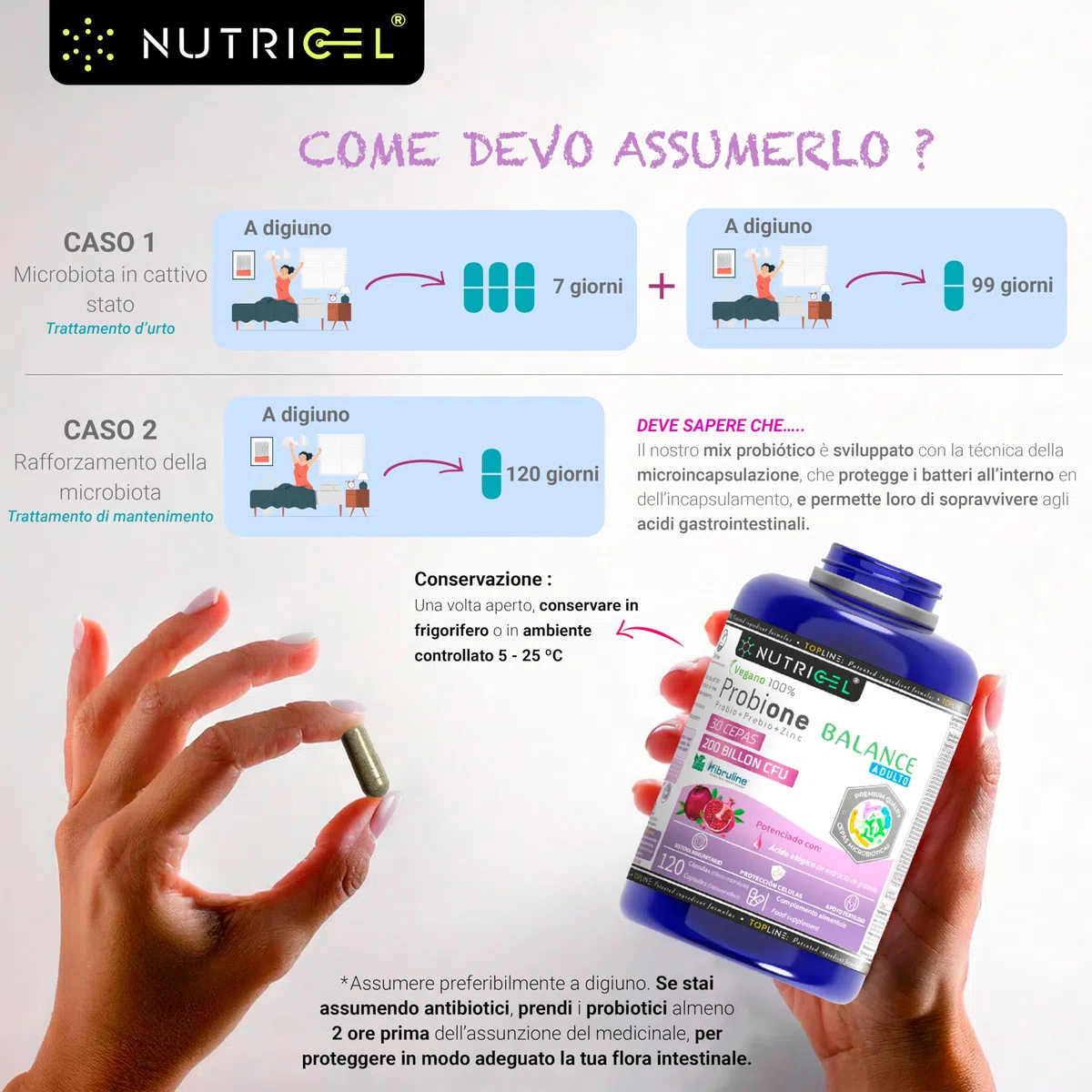 Fermenti Lattici Probiotici | Probiotici per Intestino | 200 Miliardi UFC/giorno + 30 Ceppi | Fermenti lattici + Zinco, Inulina ed Estratto di Melograno | Massima Concentrazione | Vegano | 120 Capsule