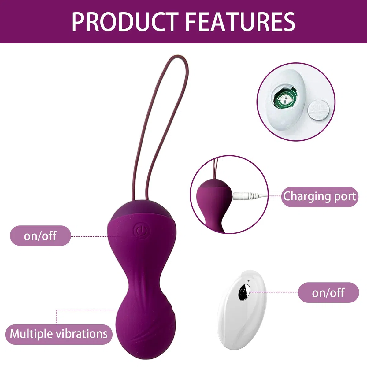 Vibratore Telecomando Distanza Bullet Vibrator, Vibratori Donna Sex Toys con 10 Modalità di Vibrazione, Giocattoli Sessuali Vibratoreper punto G, Ovetto Vibrante per Adulti Coppia