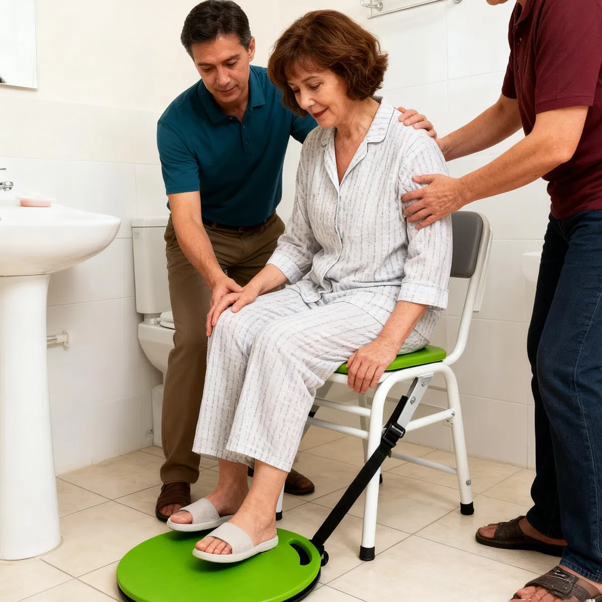 Tavole di Trasferimento per Disabili,Tavola Girevole Portatile con Foro di Presa,Portata 120 kg,per Pazienti Anziani e Disabili