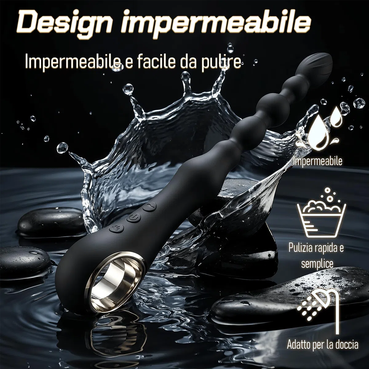Vibratore Perline Anale Plug Massaggiatore Prostatico Punto G Dilatatore con 7 Modalità di Vibrazione con Funzione Riscaldante Anale Vibrante per Coppie Massaggiatore per la Prostata Anali Plug