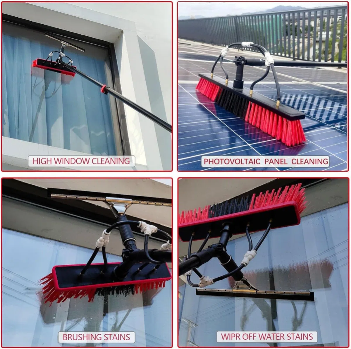 Kit di spazzole per la pulizia del pannello solare con manico, spugna in gomma e spazzola morbida per un'efficace manutenzione del pannello solare, facile da usare ed efficiente soluzione di pulizia