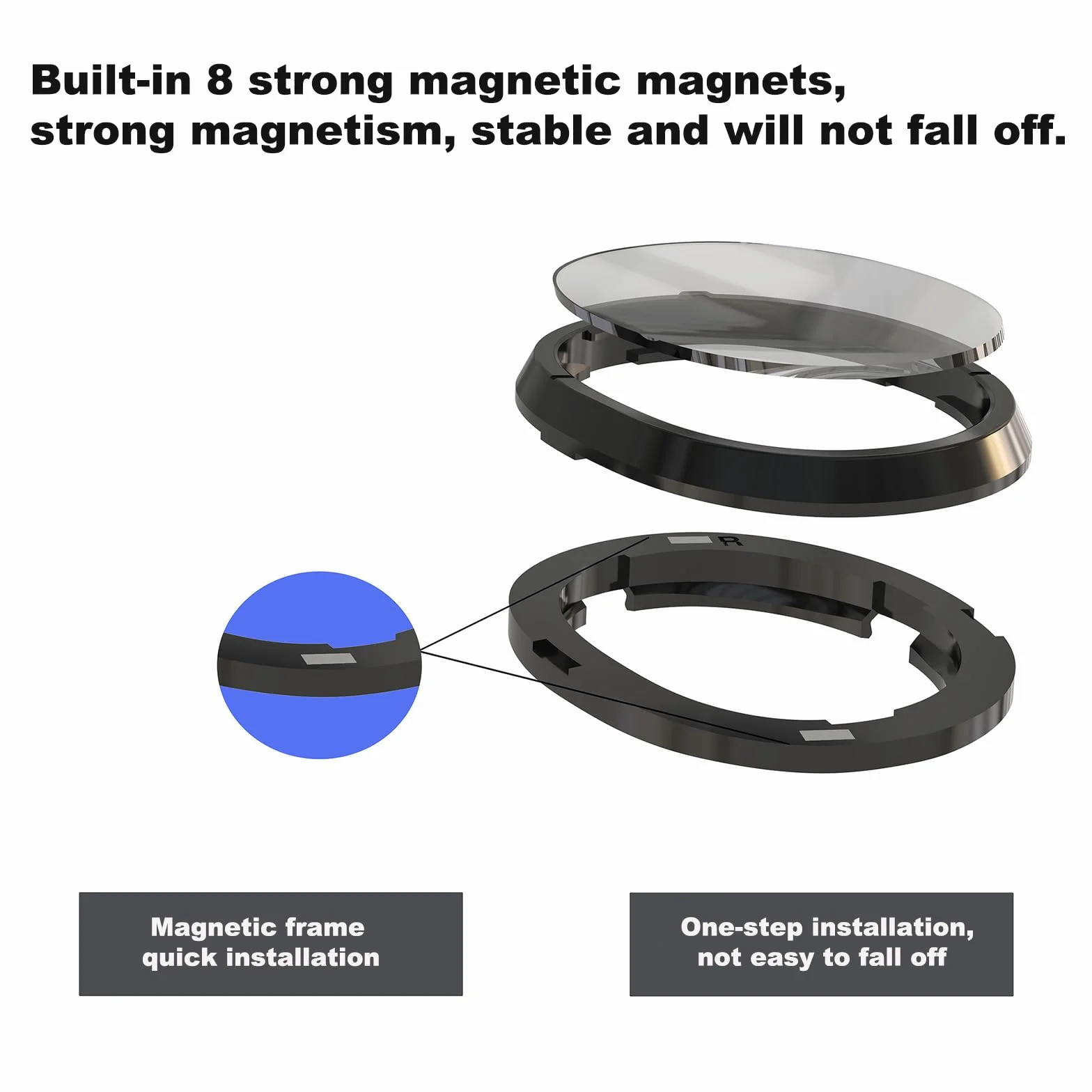 1 paio di lenti magnetiche per miopia VR per Meta Quest 3, lenti anti-luce blu, occhiali professionali VR (-3.0D)
