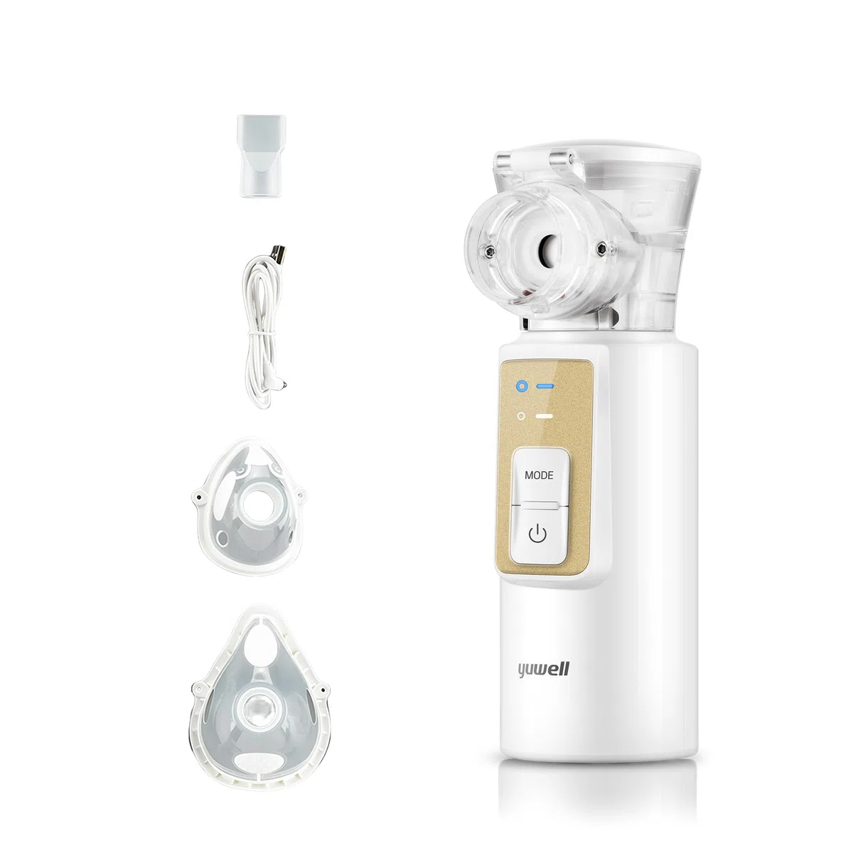 yuwell Aerosol Portatile per Bambini e Adulti, Inalatore Ultrasuone Silenzioso Nebulizzatore, Creare Particelle Ultrafini che Raggiungono il Tratto Respiratorio Inferiore e i Polmoni (M105T)
