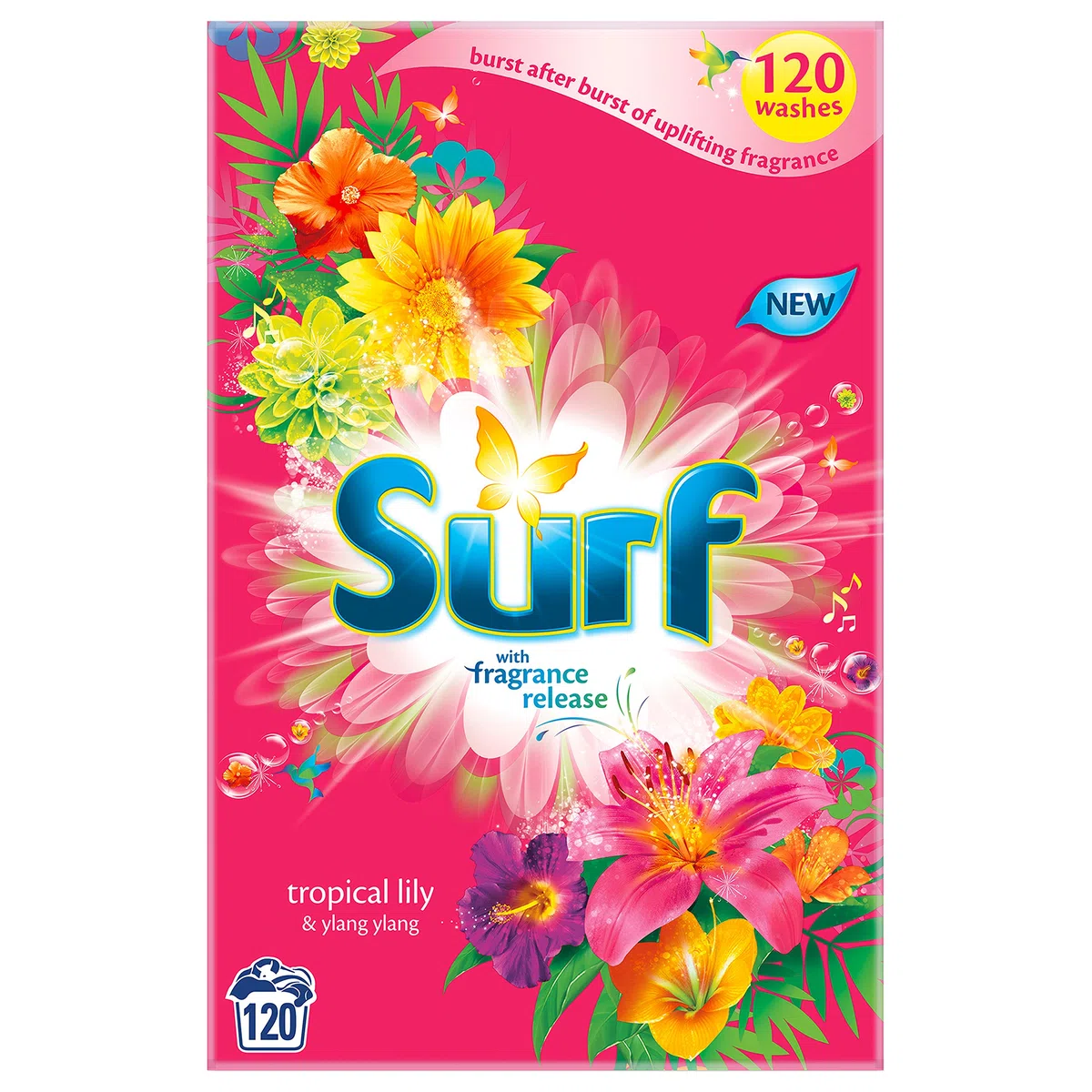 Surf Detersivo in polvere con giglio tropicale e ylang, 120 lavaggi, 8,4 kg