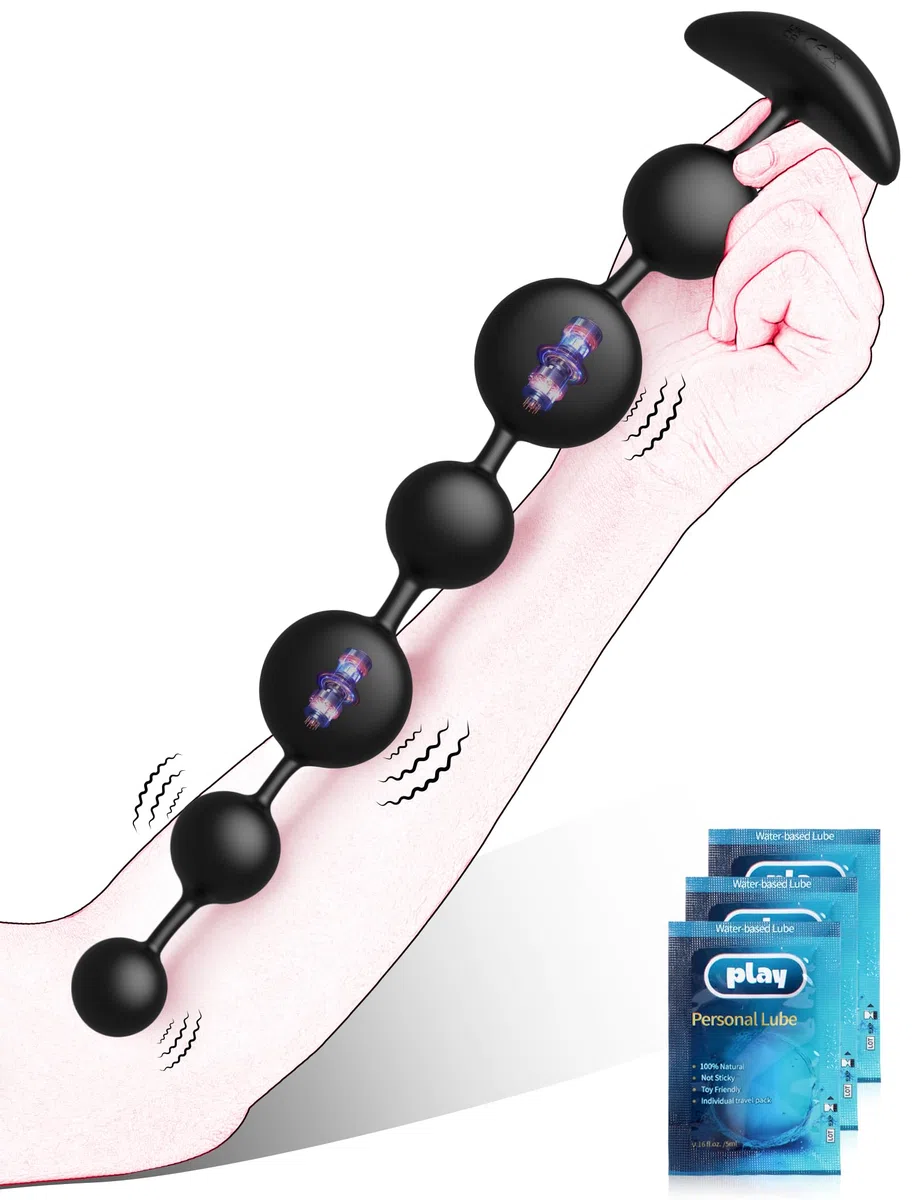 Vibratore Anale con 6 Palline Vibranti, Plug Anale-Dilatatore Donna Uomo Sex Toys, Stimolatore Prostata per Lui Massaggiatore Dildo Anale, Vibratore per Uomo Toys Sessuali Anal Plug Sexytoysys