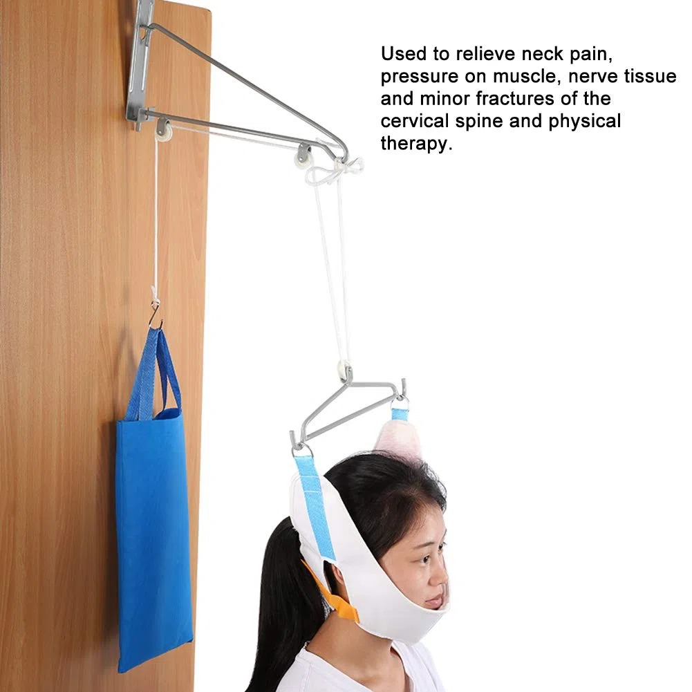 Kit di trazione cervicale, Kit Completo di trazione cervicale, Dispositivo di trazione cervicale di Dimensioni Regolabili Amaca Sollievo al Collo Sistema di trazione cervicale per Uomo per