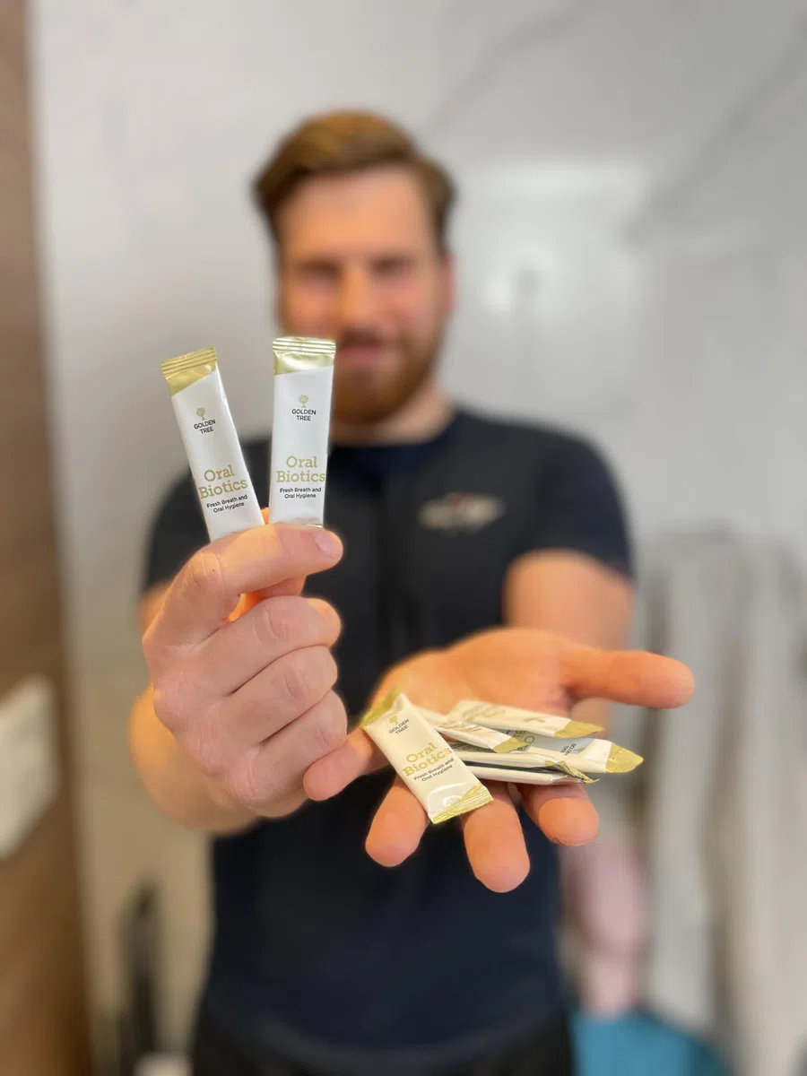 Golden Tree Oral Biotics – Probiotici Orali per la Cura del Cavo Orale, 7 Miliardi di UFC per Dose, Probiotici per la Bocca in Bustine con 5 Ceppi Batterici, 30 Bustine