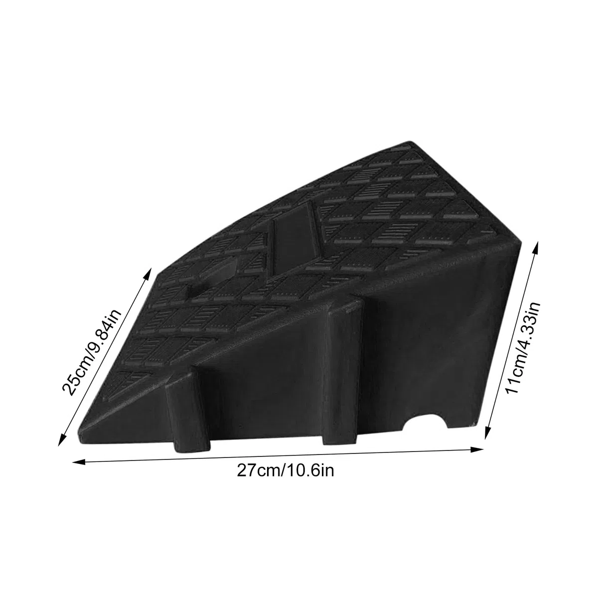 Rampa Di Marciapiede In Plastica Rampa Carrabile Rampa Plastica Per Gradini Auto/Moto, Design Antiscivolo PVC - Altezza Regolabile 11-16cm - 25x27cm