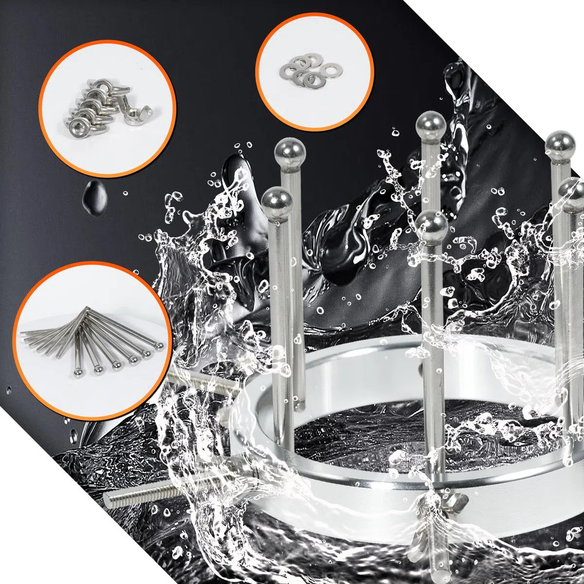 AMAZBEE Espansore anale in metallo 6 viti in acciaio inox espansore anale divaricatore di labbra Dimensioni regolabili dilatatore estensore pene buttplug SM sex toys per uomini donne coppie spina