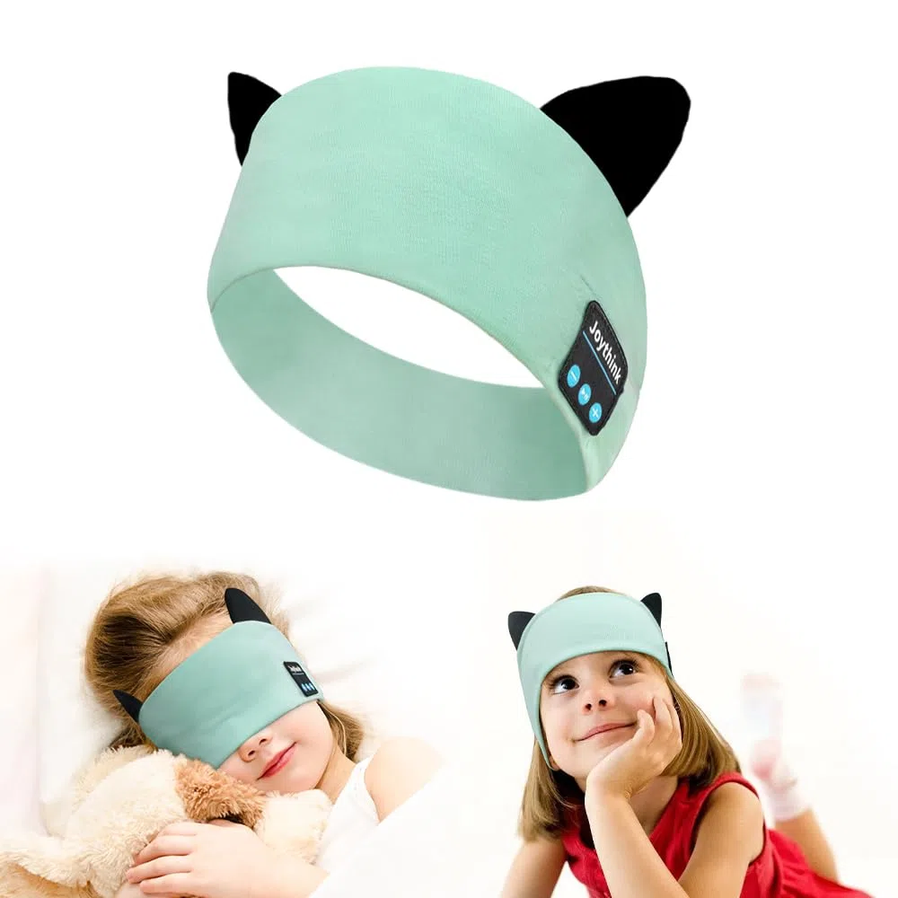 Joythink Cuffie Bluetooth per Bambini, Maschera per Dormire con Auricolari Wireless, Fascia Morbida con Altoparlanti Sottili, Cuffie per Viaggio, Aereo, Sonno, Tablet, Bambini e Bambine Acqua