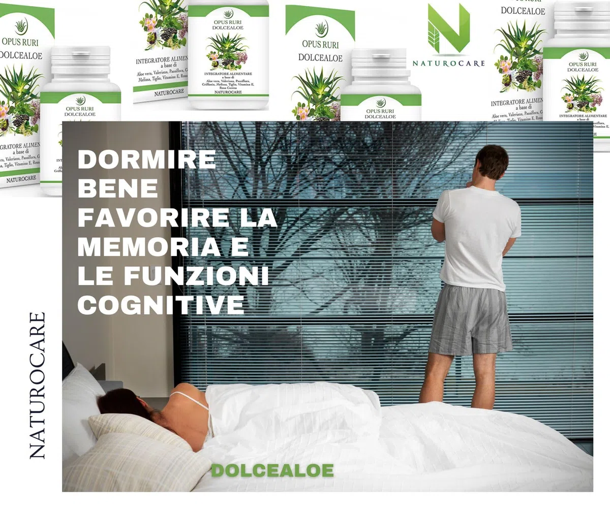 OPUS RURI DolceAloe – Integratore Alimentare con Passiflora, Valeriana, Melissa, Griffonia e Vitamina E - 90 Capsule Vegetali - Integratore Sonno e Benessere Mentale - Made in Italy