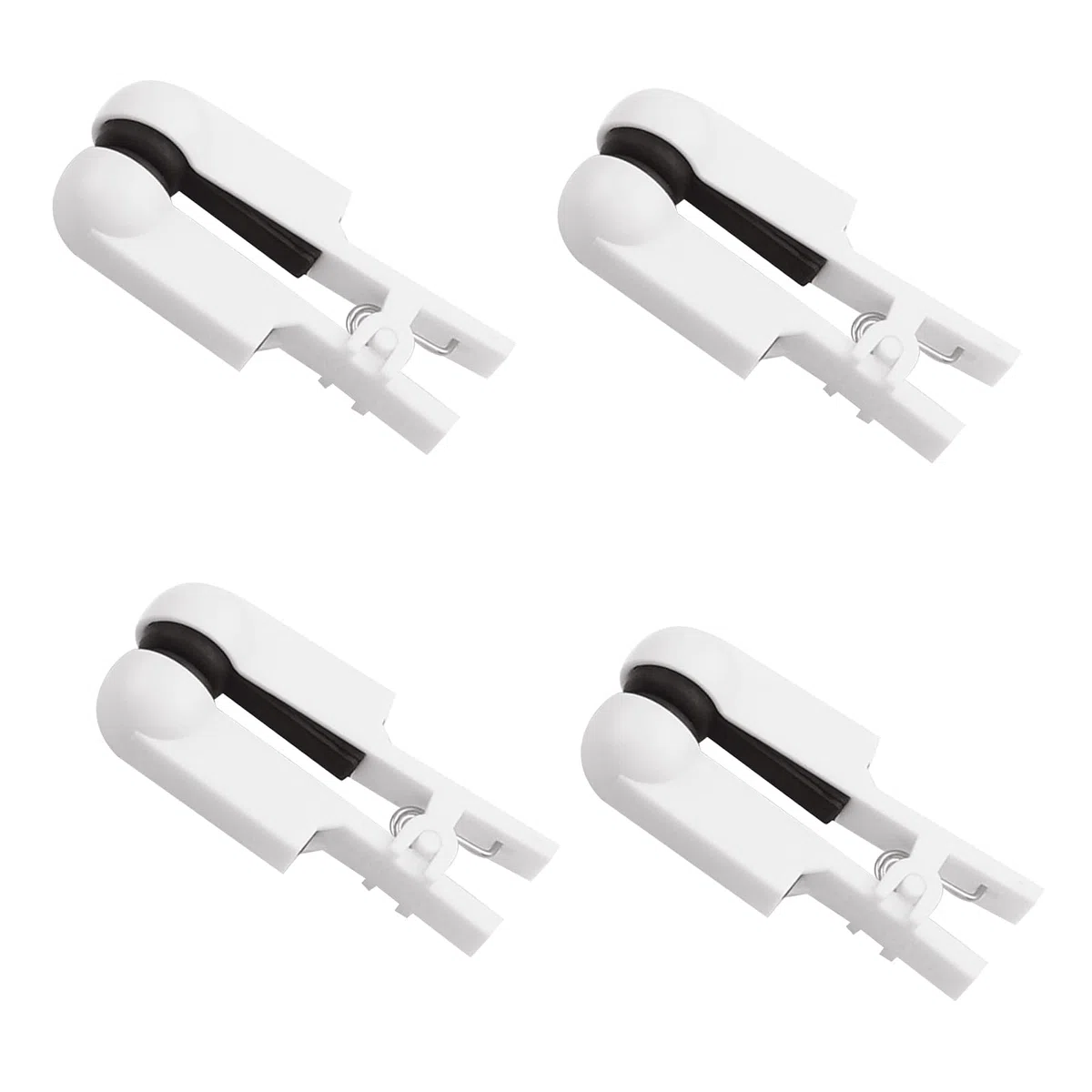 Confezione da 4 elettrodi a clip per orecchio in silicone con connettore universale a pin da 2,0 mm per migliorare il sonno, il recupero muscolare e la rilassamento (Bianco fronte-retro)