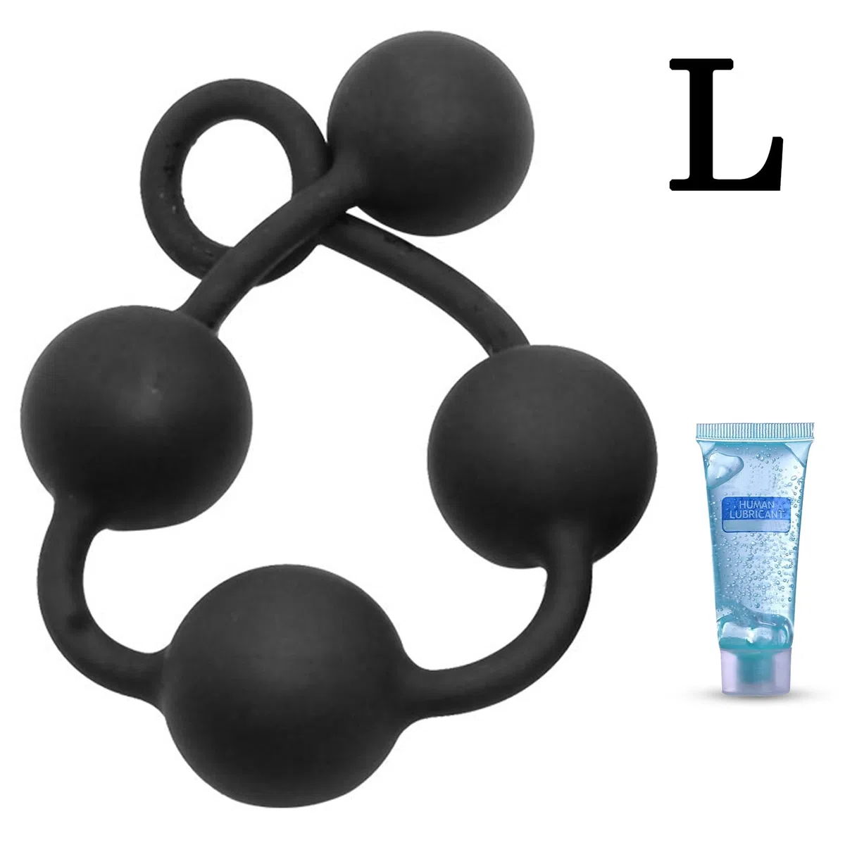 BDSMAGE Perline Anali in Silicone con 4 Sfere, Plug Anale Dilatatore Anale, Set di Giocattoli Anali Masturbatore Anale Sextoy per Coppia Uomini Donne (L)