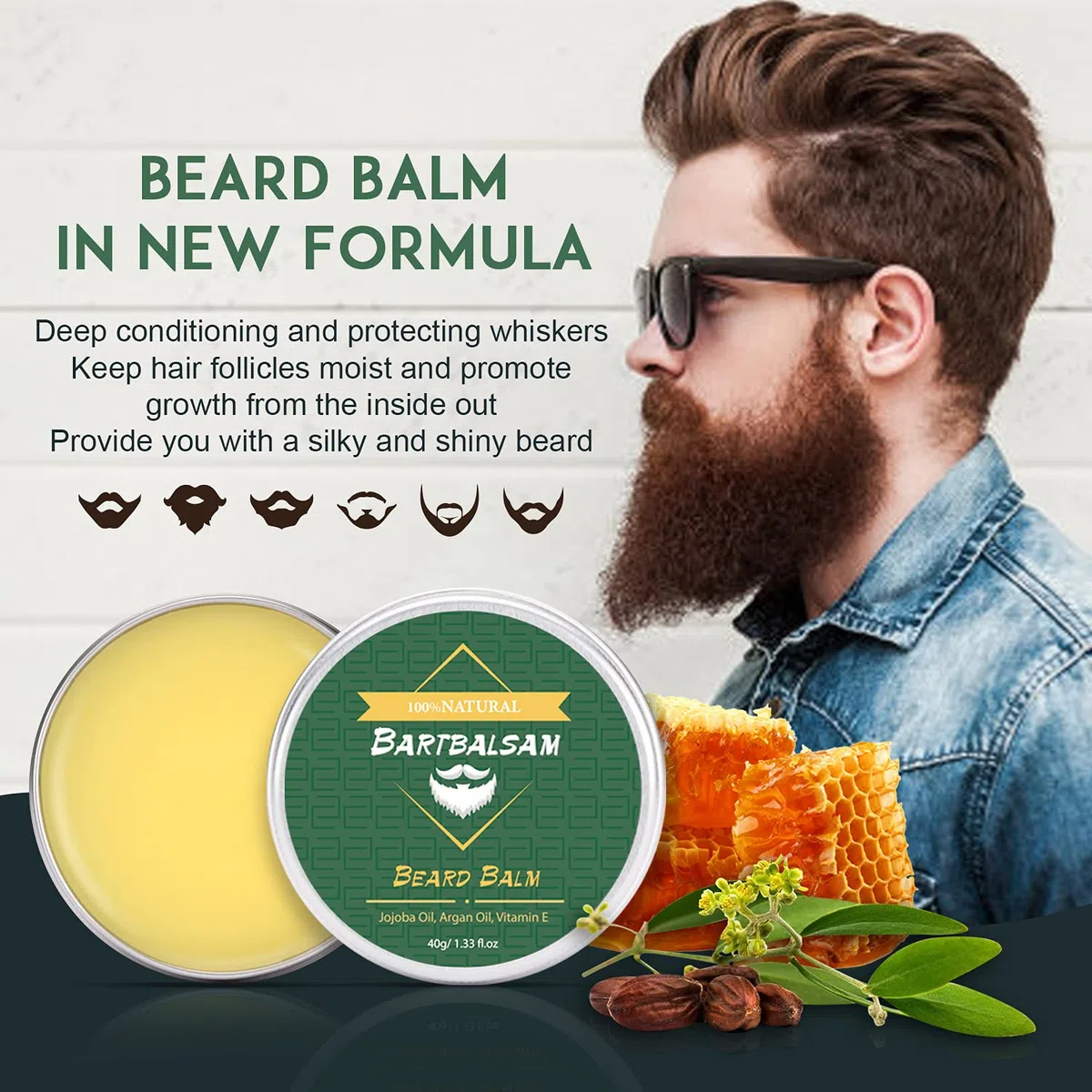 Kit Barba per Uomo 9 in 1 kit per La Cura della - Cura Barba con Olio Barb, Balsamo, Shampoo Barb, Spazzola, Pettine, Forbici, Borsa di Stoccaggio, Perfetto Regali per Uomo