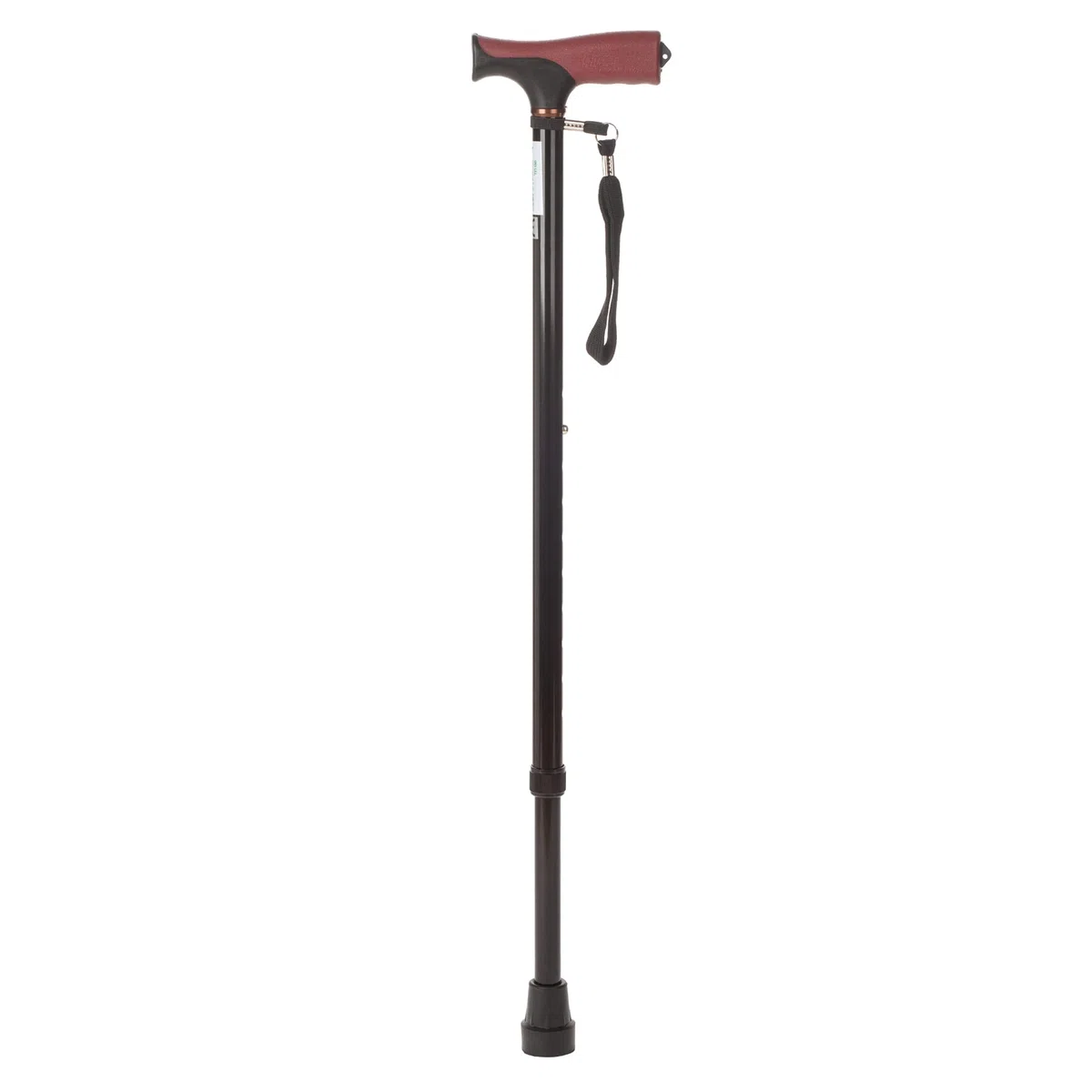 Bastone da Passeggio Telescopico per Anziani con Canna in Alluminio e Impugnatura Ergonomica - Puntale Antiscivolo e Laccetto in Nylon - Regolabile in Altezza da 60 a 93 cm