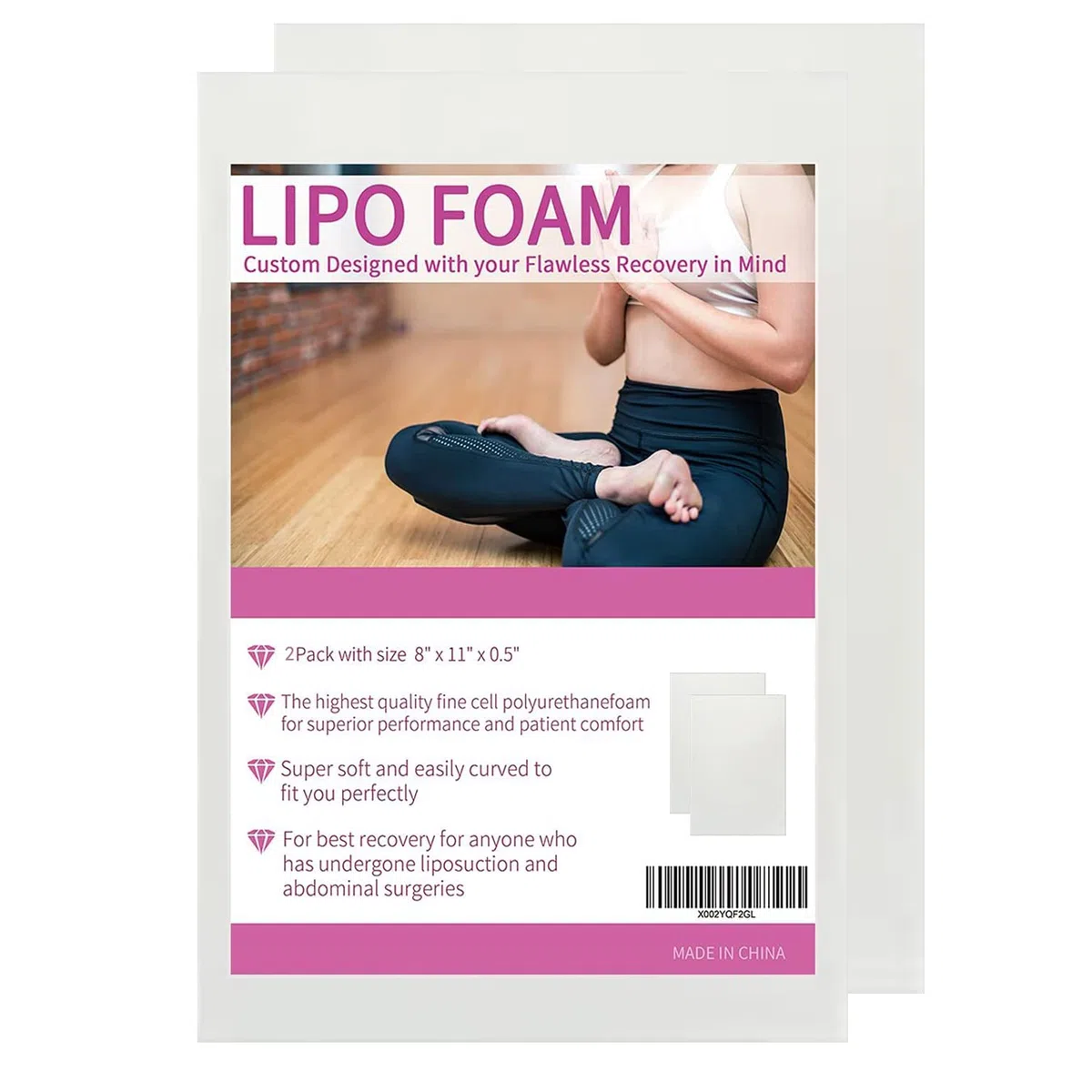 2 Confezione Schiuma Lipo 20 * 28 * 1,3cm Foglio di schiuma per la chirurgia della liposuzione per aiutare con la liposuzione post-chirurgica