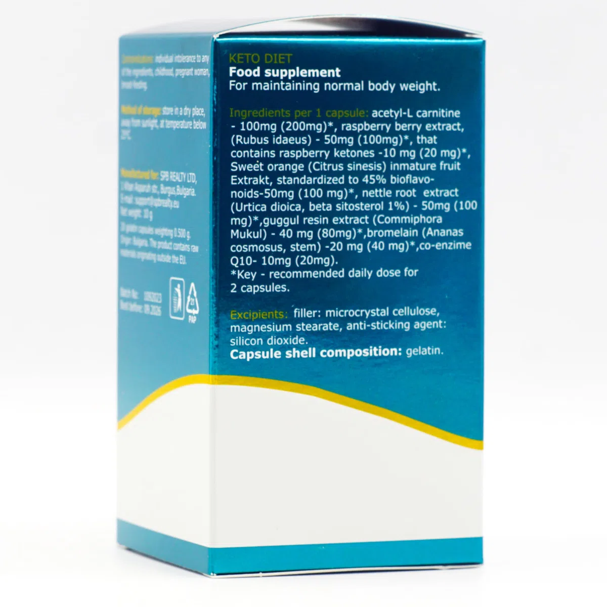 KETO DIET de Idealica - naturalmente veloce con dieta chetogenica con Q10 coenzima. 20 capsule.