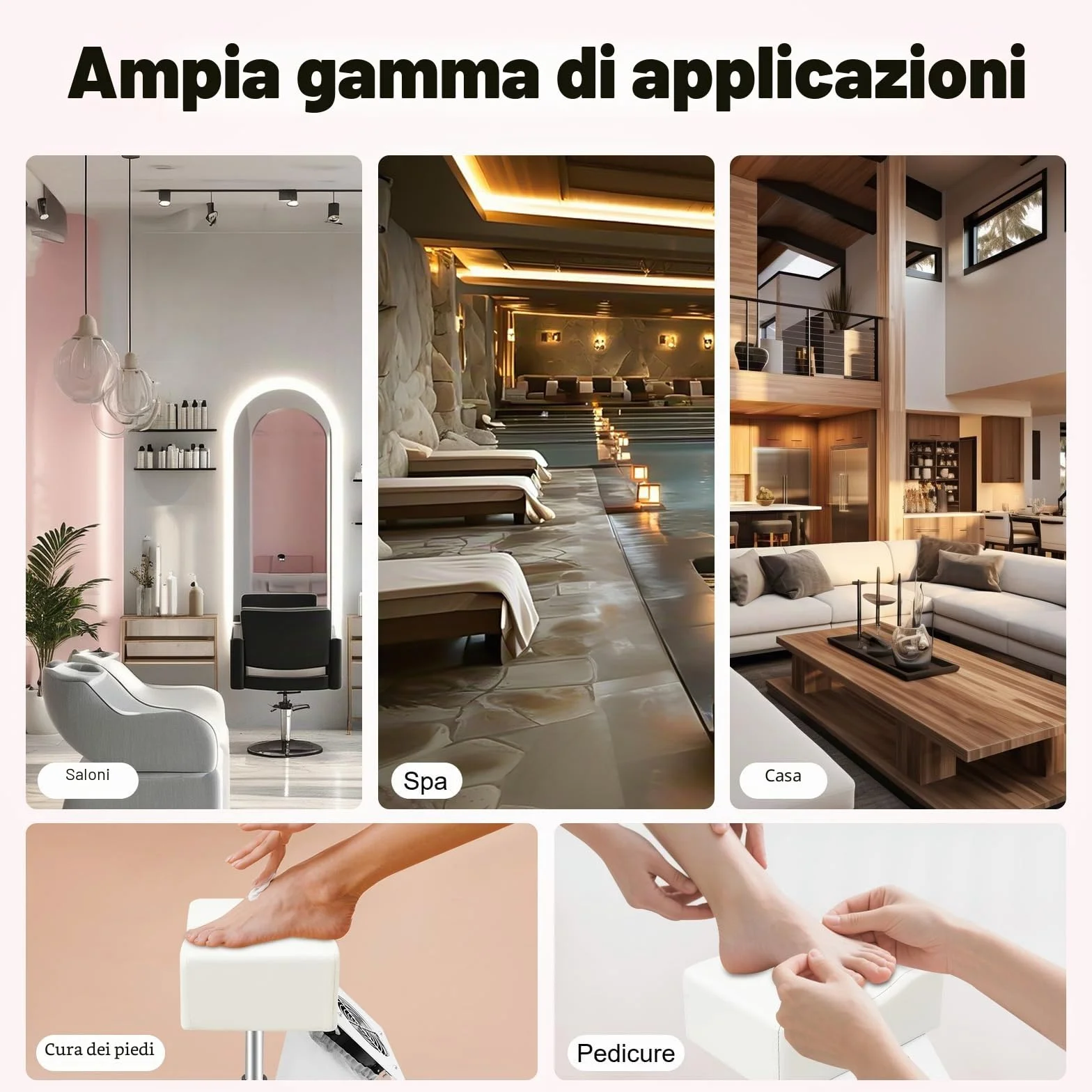 Sgabello per pedicure mobile, sedia con aspirazione, sgabello regolabile in altezza, poggiapiedi, poggiagambe per salone di bellezza