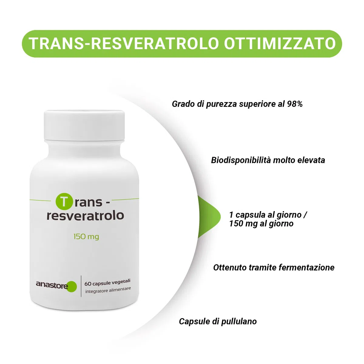 Trans-Resveratrolo * 60 capsule vegetali * Antiossidante altamente assimilabile * Anti-invecchiamento + Neuroprotettore *