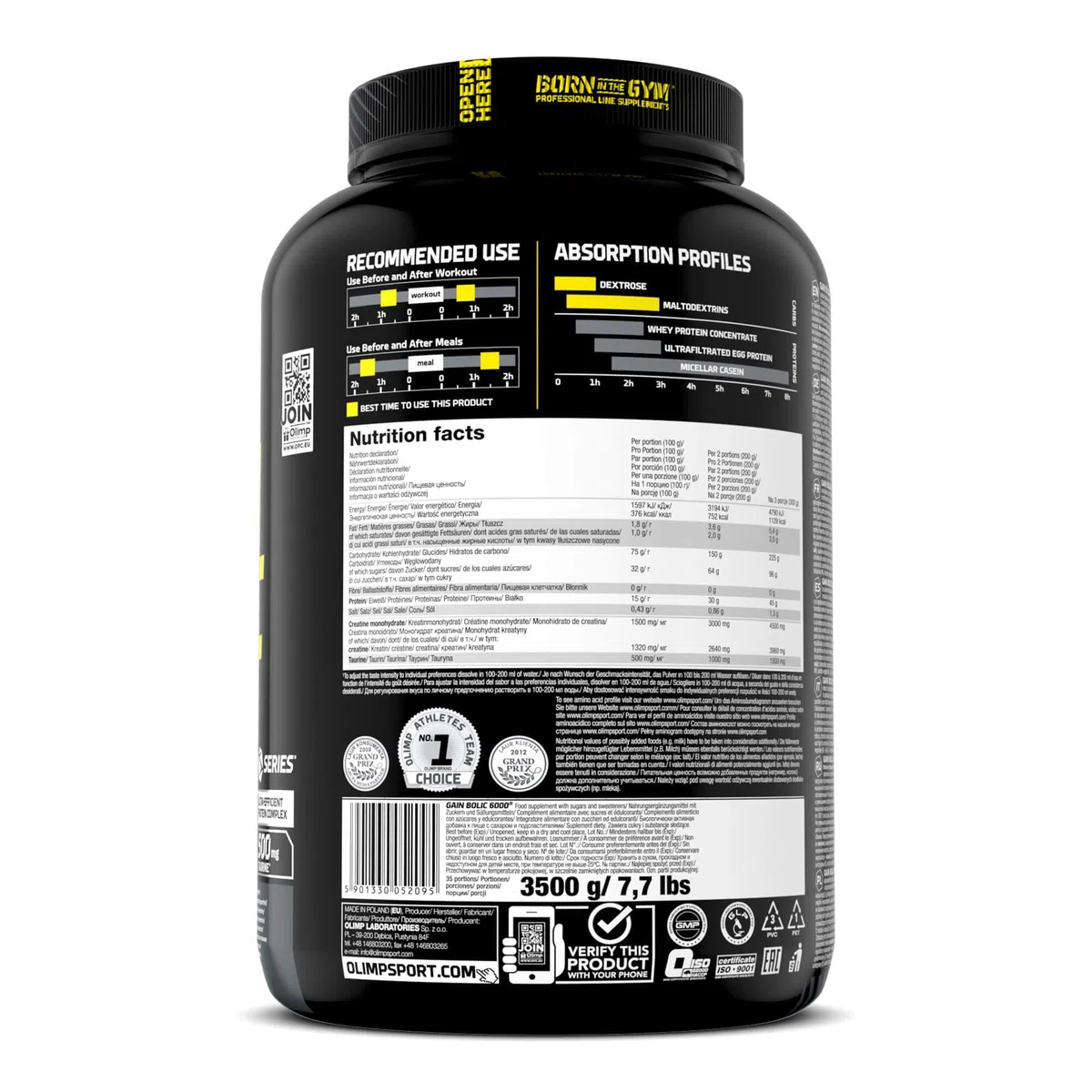 Olimp Sport Nutrition Gain Bolic 6000 (3500 g) Strawberry (Fragola) Protein