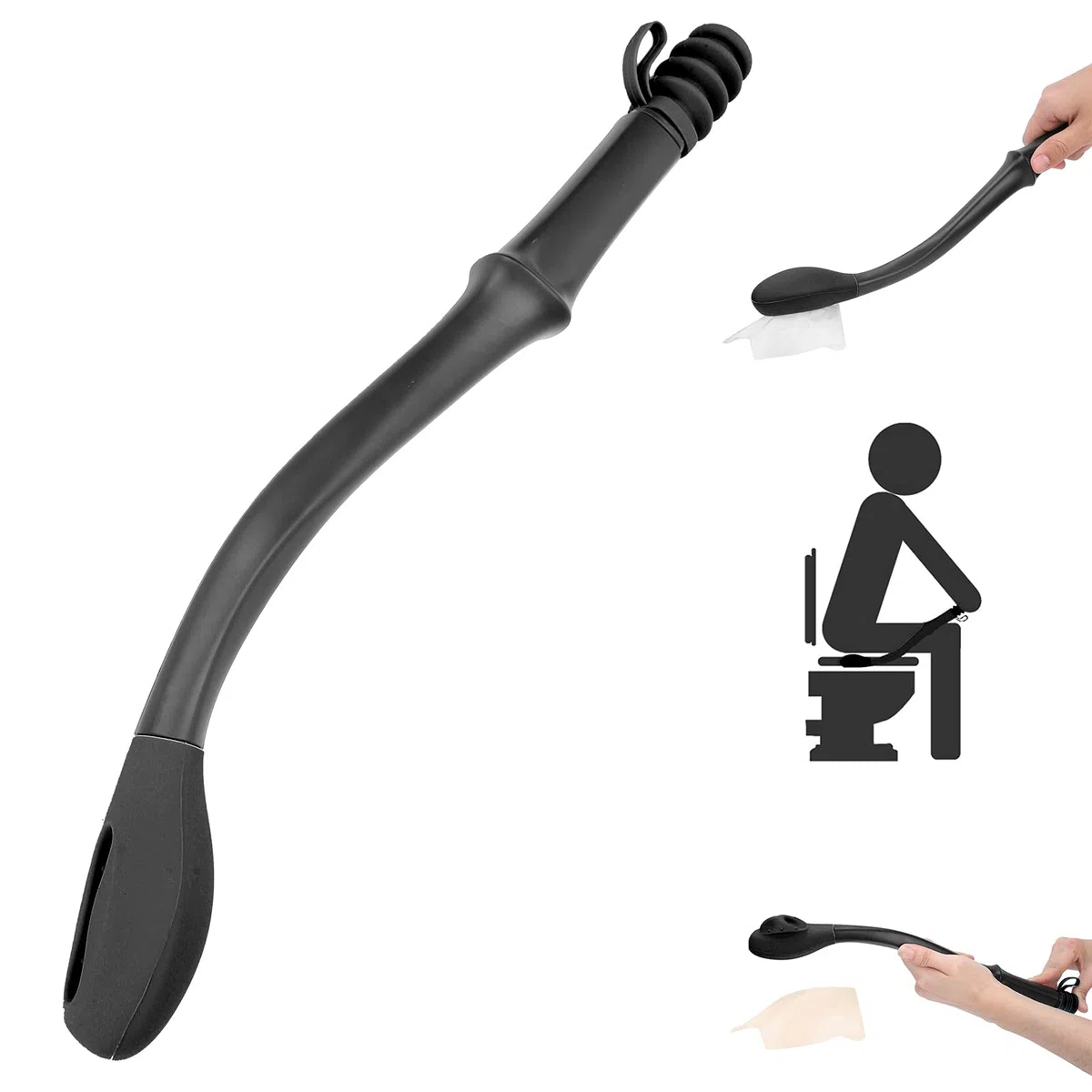 Ausili per la Toilette Strumento per L'ausilio della Toilette Manico Lungo Tessuto per la Pulizia della Carta Igienica Comfort Tergicristallo Inferiore per la Vita Quotidiana