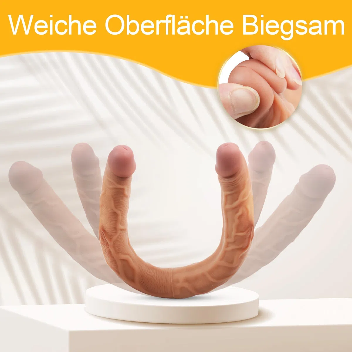 AMAZBEE Dildo a doppia testa per donne Dildo morbido in silicone liquido per coppie di uomini e donne Dildo realistico per uso doppio (M)