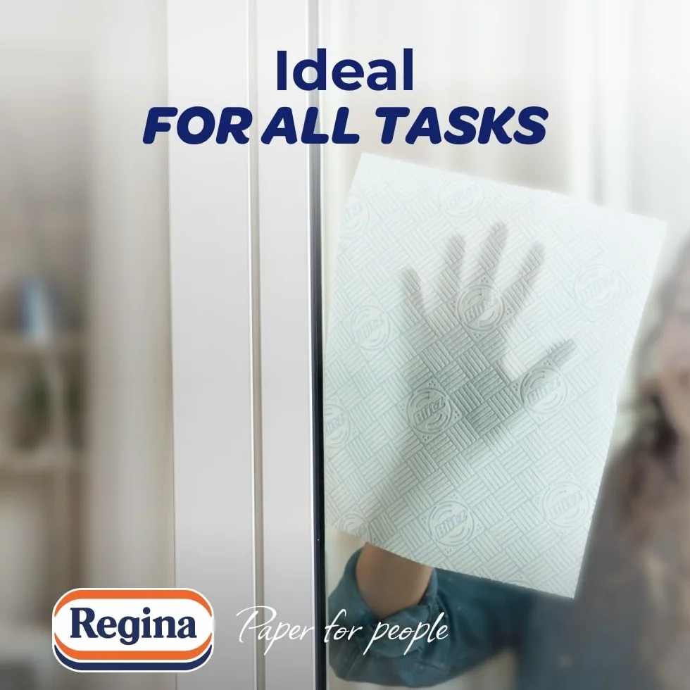 Regina Asciugamano per uso domestico Blitz, 560 fogli di grandi dimensioni, triplo strato resistente, 8 rotoli