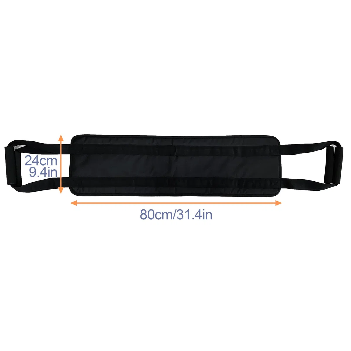 Cintura di trasferimento per letto da 80 cm, con manici imbottiti, per anziani, anziani, anziani, feriti, cintura di mobilità sicura per la cura del paziente