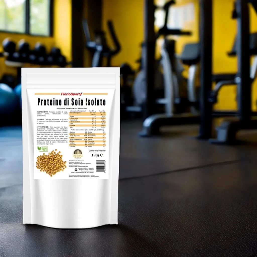 Proteine di Soia Isolate Vaniglia 1000 g in Polvere - FlorioSport | 89,5% Proteine Vegetali adatte a Vegani e Vegetariani. Senza Lattosio e Glutine. Senza OGM, Zuccheri ed Edulcoranti Artificiali.