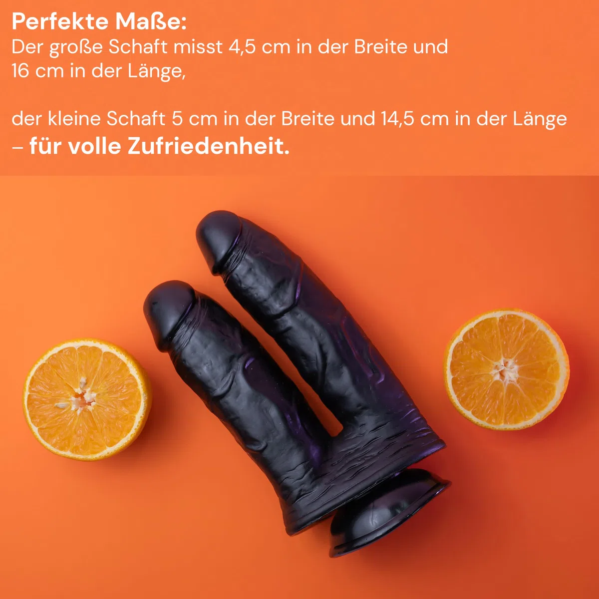 Doppio dildo extra spesso 730g con ventosa ⌀4,8cm Giocattolo sessuale per donne ideale per uso solitario esperienze estreme Dildo anale grande doppio dildo per donne anal nero FOPS D27XL