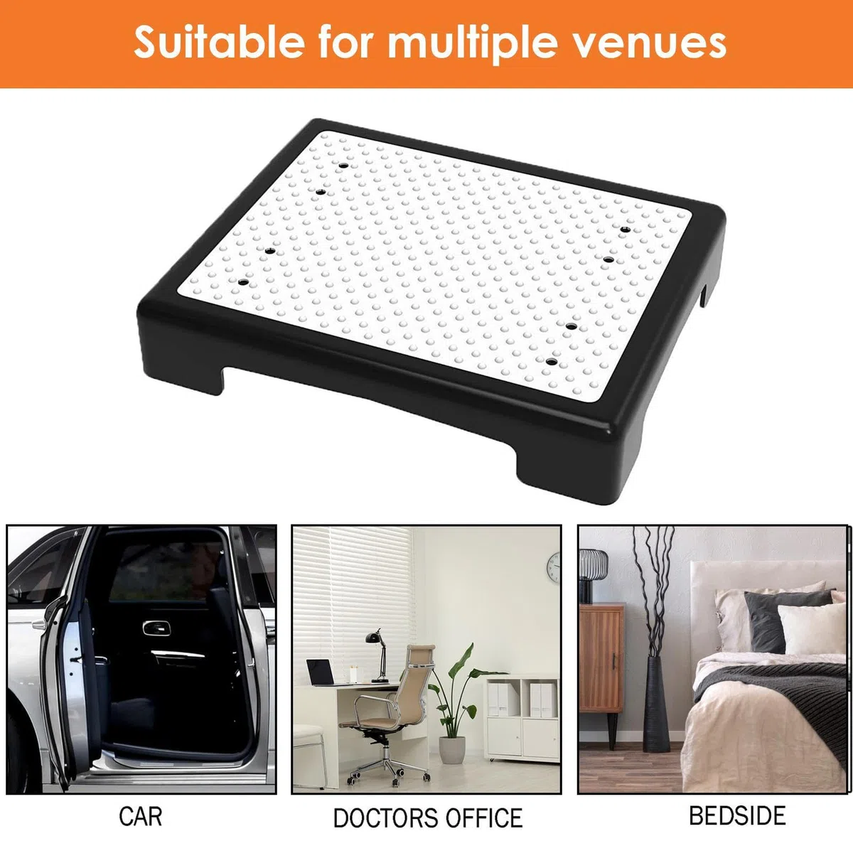 Sgabello Mezzo Gradino Portatile, Alzata per Scale Mezzo Gradino Antiscivolo con Superficie Antiscivolo, per Uso Interno Ed Esterno Ausili per La Mobilità E La Disabilità, per Bagno, Sedia, Letto