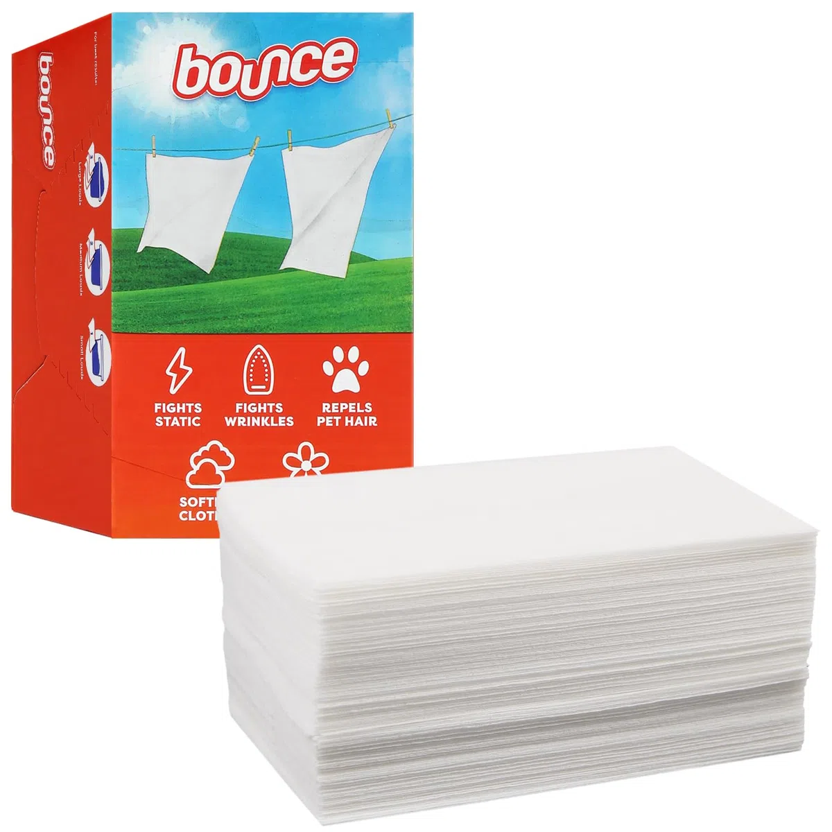 SMART BUNDLES Bounce - Fogli per asciugatrice, ammorbidente e fresco profumo, a lunga durata, per asciugatrice, aiutano a ridurre le rughe e ammorbidire i tessuti, respingono pelucchi e capelli, 160 p