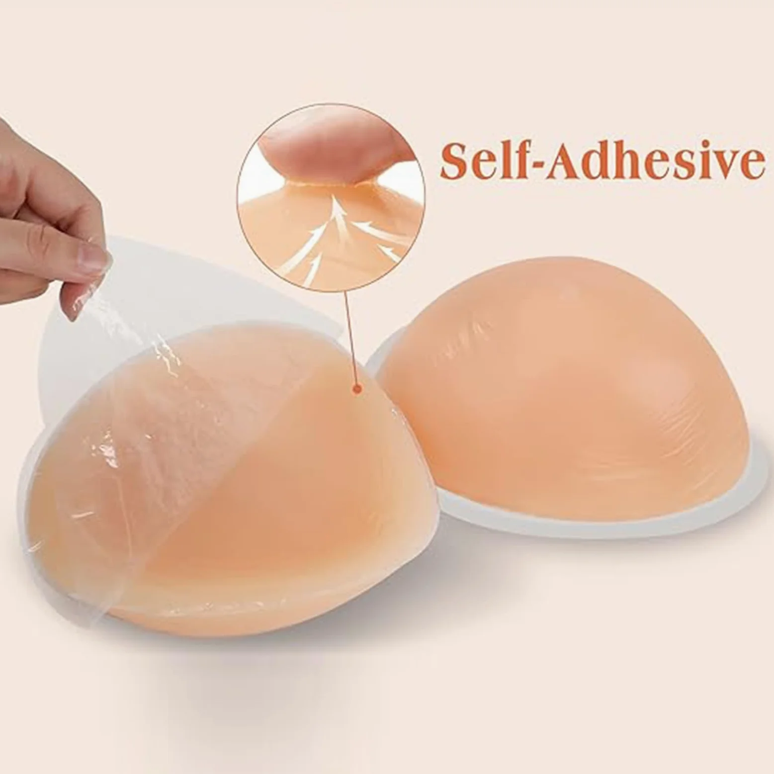 Protesi al Seno 100-600g/Pezzo Super Morbido Mammarie in Silicone Autoadesivo Triangolo Forma del Seni per Mastectomia Crossdresser, Transgender, Travestiti(500g/Piece, Nude)