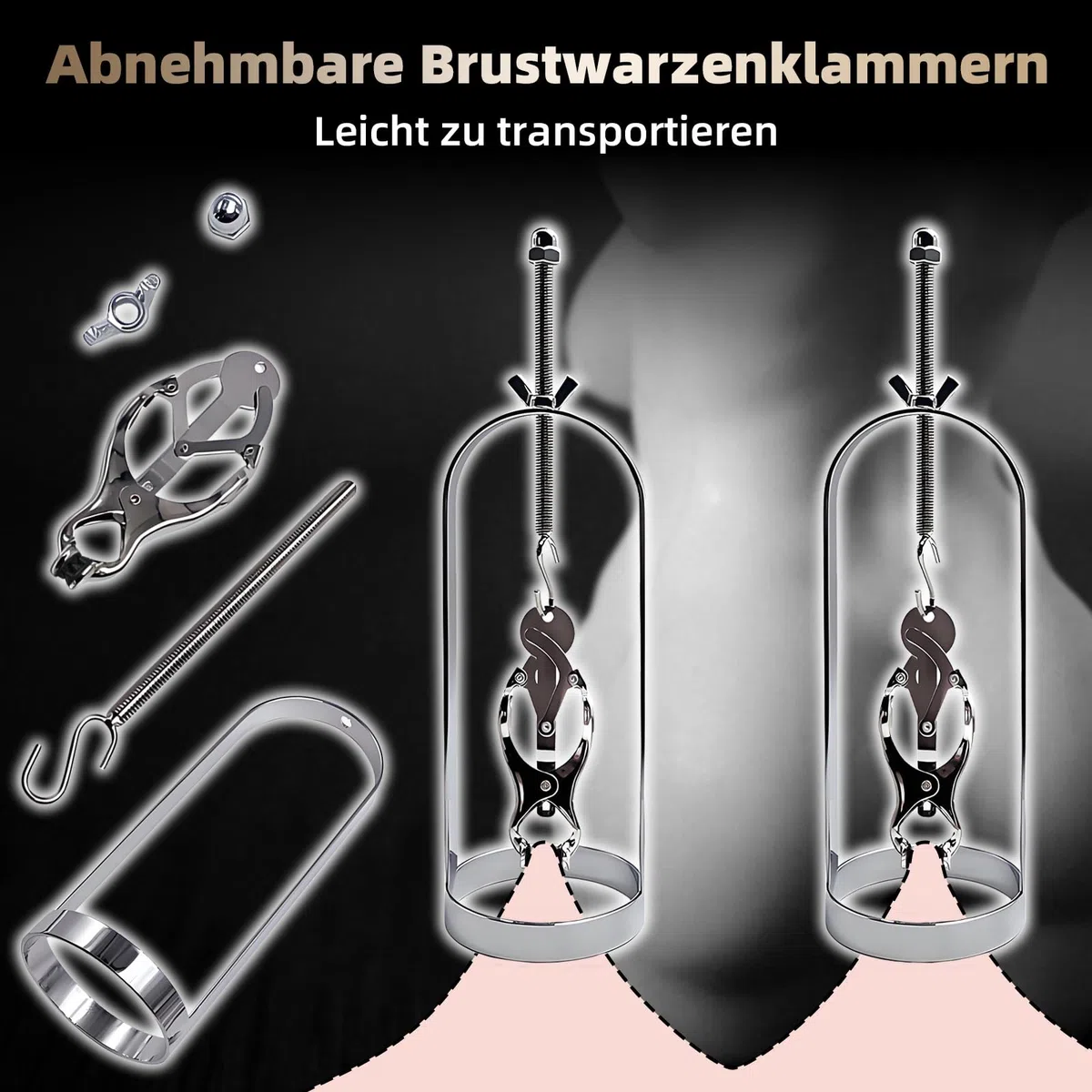 Morsetti Capezzolo Stretching Capezzolo Metallo Regolabile Capezzoli Sesso Estremo Uomini Giocattoli Sesso Per Le Donne Bdsms Giocattoli Duro (silver color)