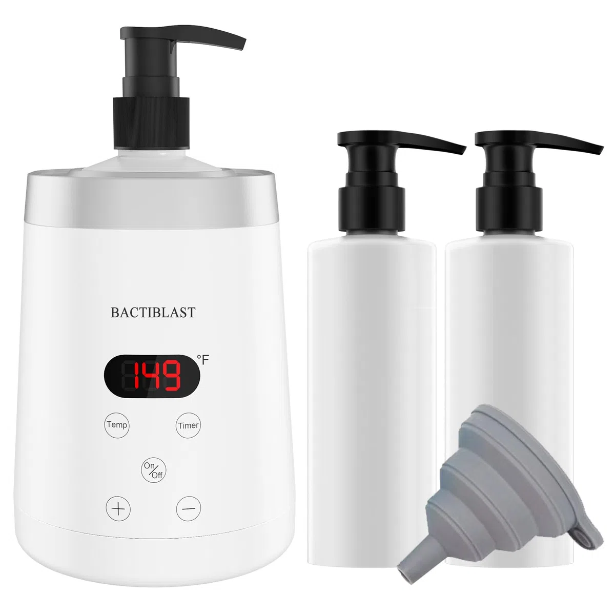 scalda olio da massaggio, scalda olio con due dispenser, Scalda lozioni indicatore a LCD, Scalda oli per massaggi per spa salone per uso domestico (Bianco)