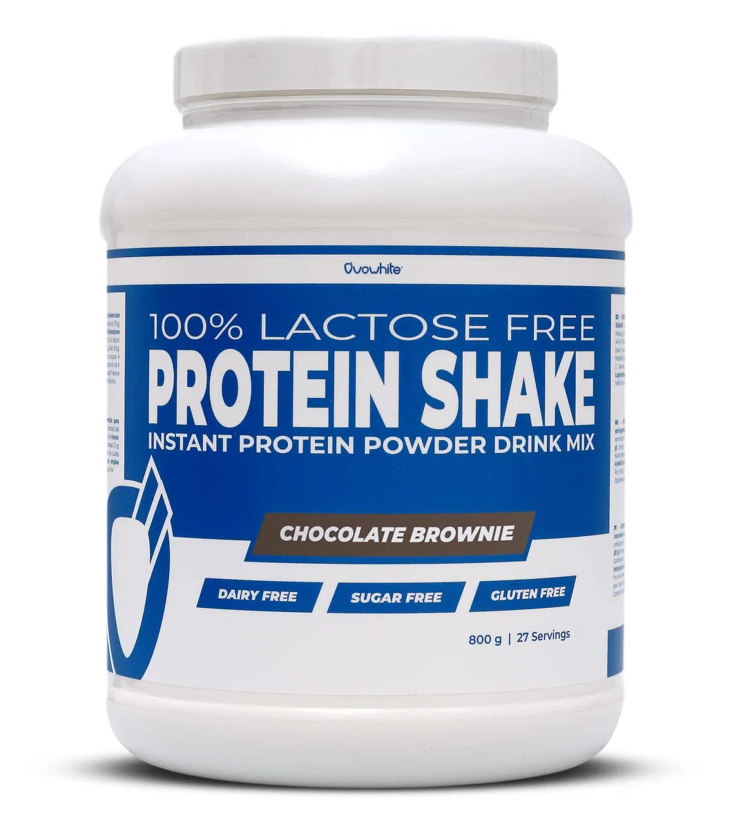 100% Egg Protein Shake Lactose Free/Gluten Free/Sugar Free - Proteine in Polvere Isolate dell'Uovo (Chocolate Brownie, 800 g)