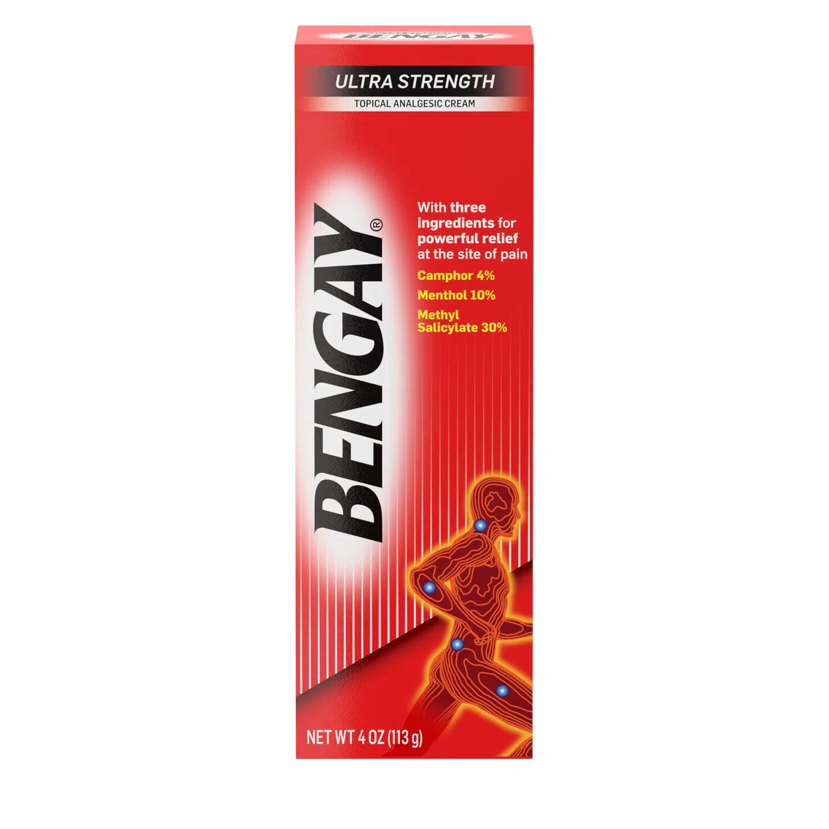 Crema Bengay Ultra Strength Sollievo dal Dolore, analisi topica per artrite minore, dolori muscolari, articolari e Schiena, 113 g, 1 Pack - 4 oz - 115 mg