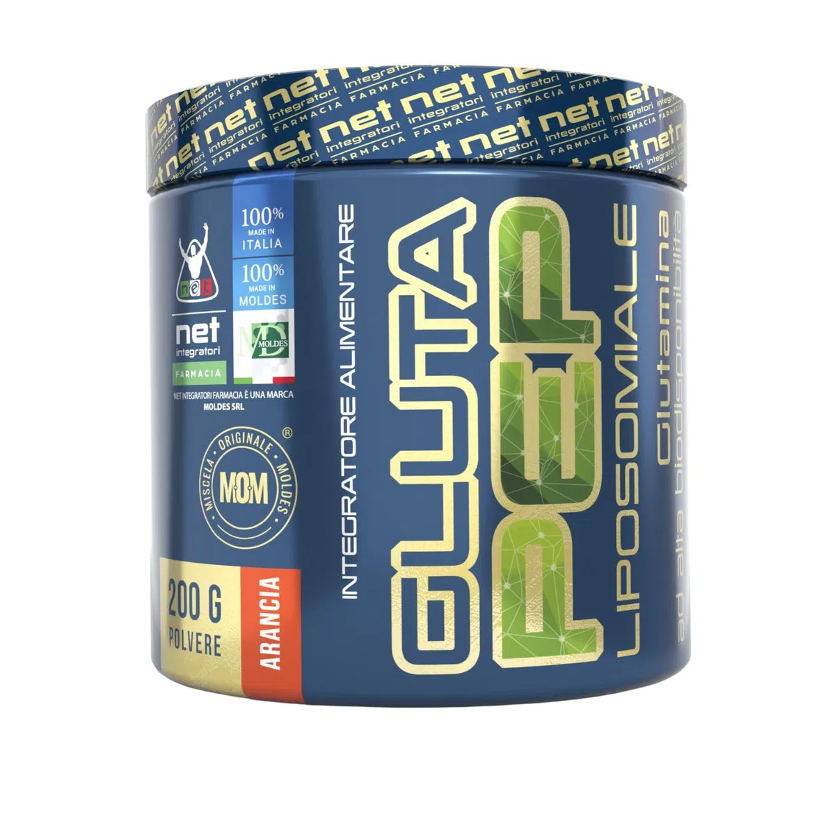 NET Integratori Farmacia GLUTA PEP Liposomiale - 200g Gusto Arancia - Integratore per Recupero Muscolare, Sistema Immunitario e Energia - Glutamina Peptidica Liposomiale ad Alta Biodisponibilità