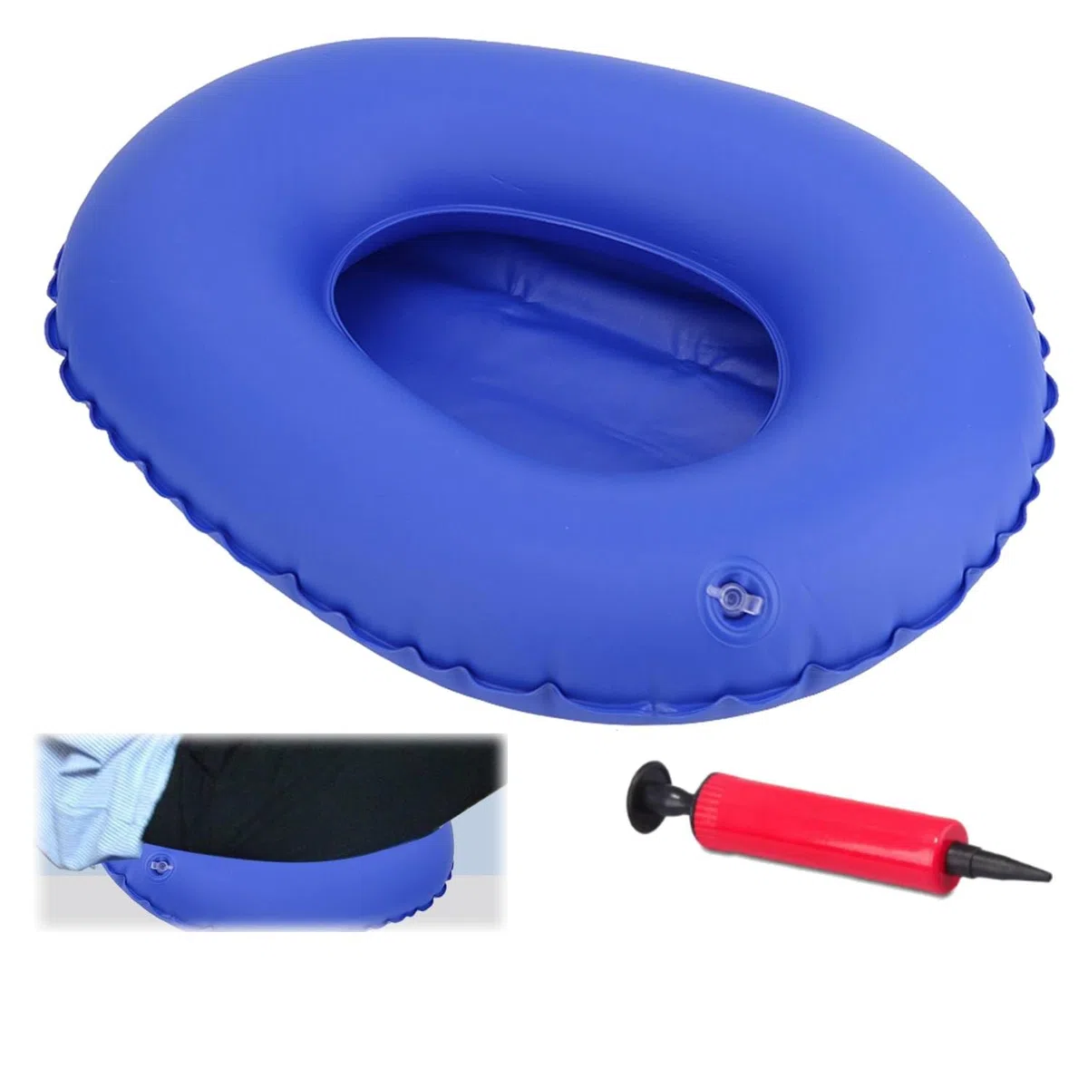 Tissting Padella Medica Gonfiabile, Ergonomica e Stabile con Cuscini Gonfiabili, Vasino Portatile in Materiale PU, Facile da Riporre e Trasportare per Anziani e Pazienti Costretti a Letto