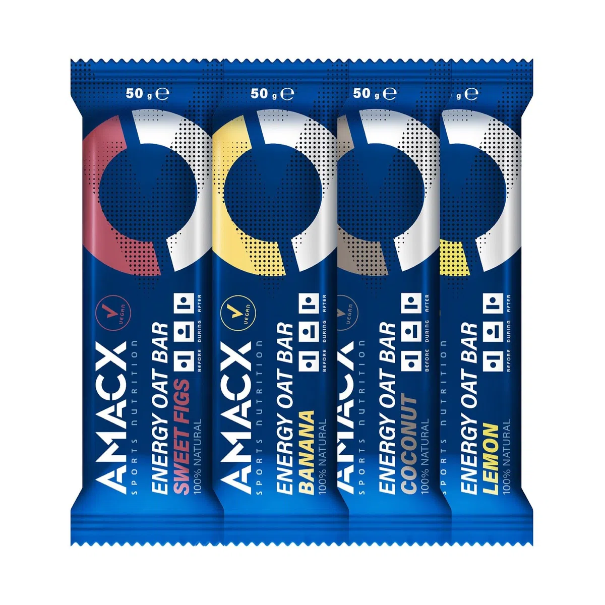 AMACX Barretta Proteica Energy Oat Bar – Barrette Energetiche Ciclismo e Corsa con 50mg di Magnesio – Confezione da 12 – Snack di Avena per Atleti con Proteine – Fichi Dolci