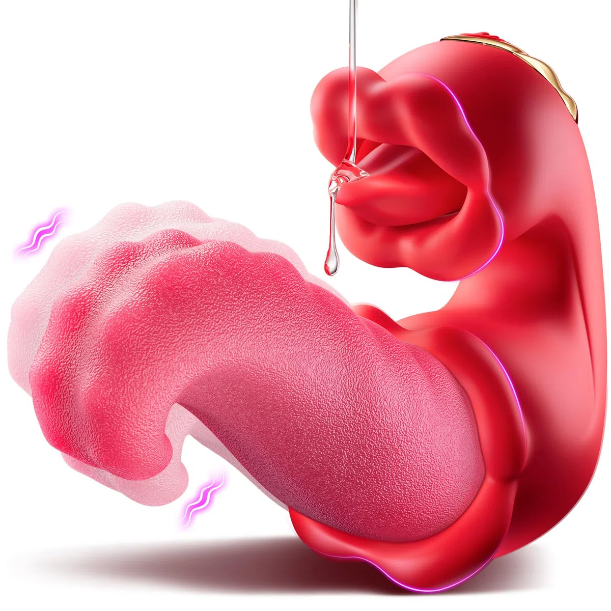 Vibratore Adulto Sesso Giocattoli per Donne - 4 in 1 Lingua Thrusting Vibratori Dildo Sesso Giocattoli con 10 Leccando Clitorale & 10 Modalità di vibrazione