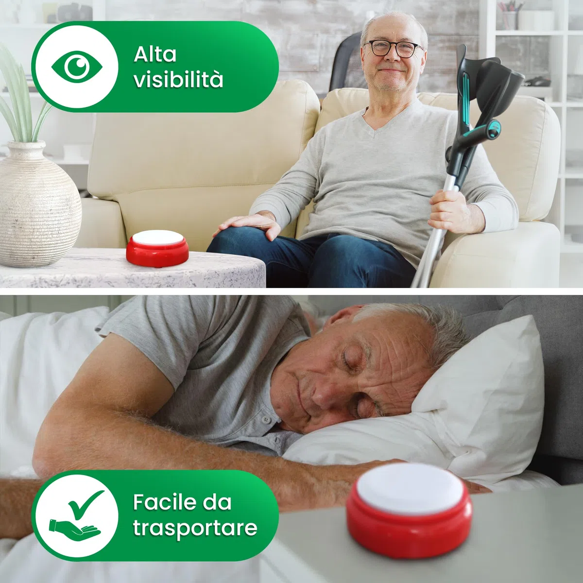 Orologio parlante Voce Italiana per Anziani, Malati di Alzheimer, Ipovedenti o Non vedenti - Idea Regalo per Nonni e Genitori - Sveglia Senior