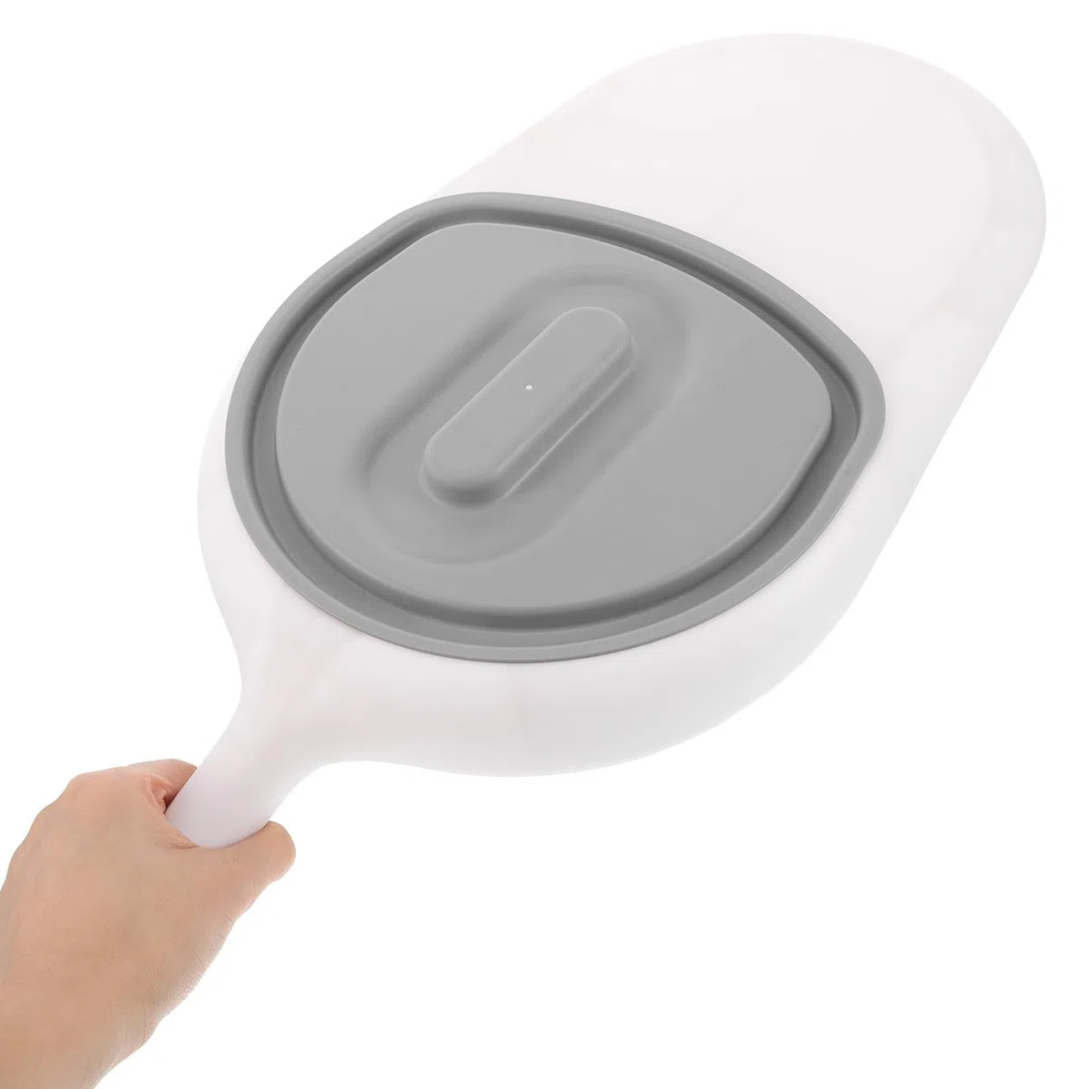 Housoutil Padella Sanitaria per Anziani con Manico in Plastico, Design Inclinato Multifunzionale Facile da Pulire, per Pazienti Allettati e Disabili