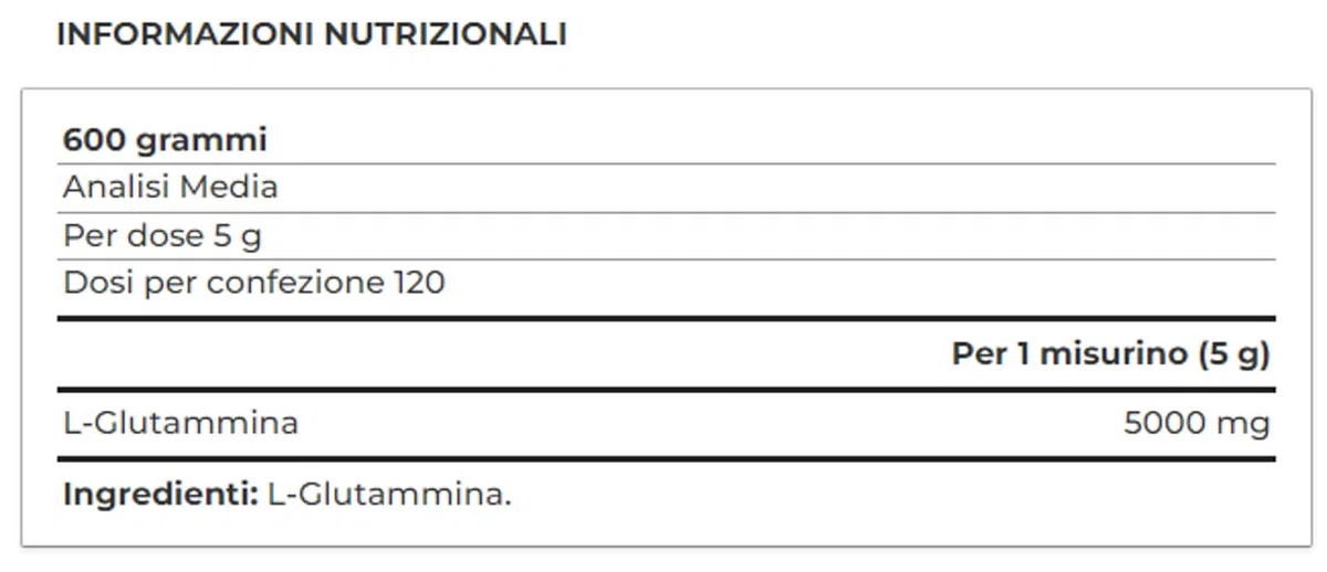 Yàmamoto GlutaminePowder 600 grammi - glutammina gusto naturale - Aumento prestazioni fisiche - Senza Glutine, Senza Lattosio