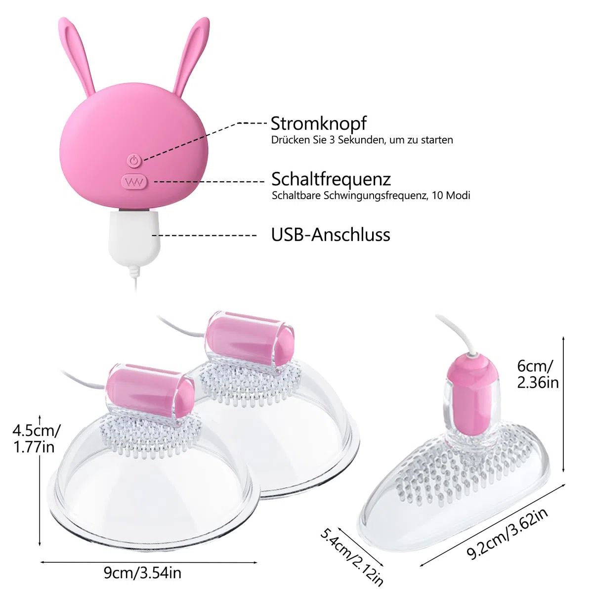 BDSMYEE Vibratore per capezzoli con succhiatore per clitoride per donne, vibratore con 10 modalità, stimolatore per capezzoli, giocattolo sessuale SM per coppie estreme, giocattolo sessuale