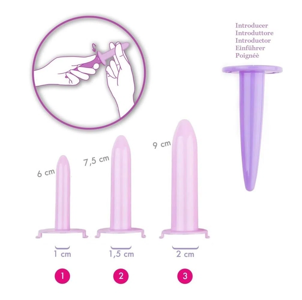 med italia service - dilatatori vaginali per ridurre il dolore pelvico in caso di vaginismo o vulvodinia - kit da 3 unità (VELVI MINI)