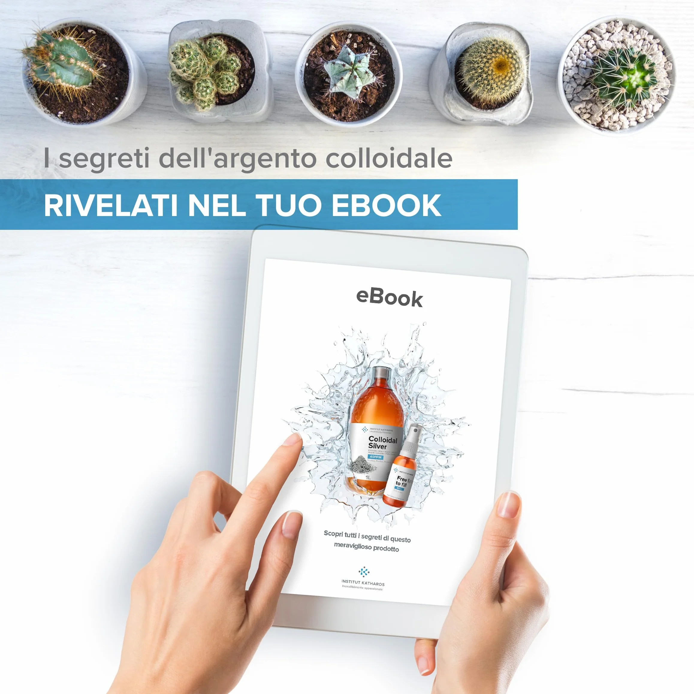 Institut Katharos 40 PPM Argento Colloidale Spray con Flacone Spray Di Ricarica Gratuito, 300 ml