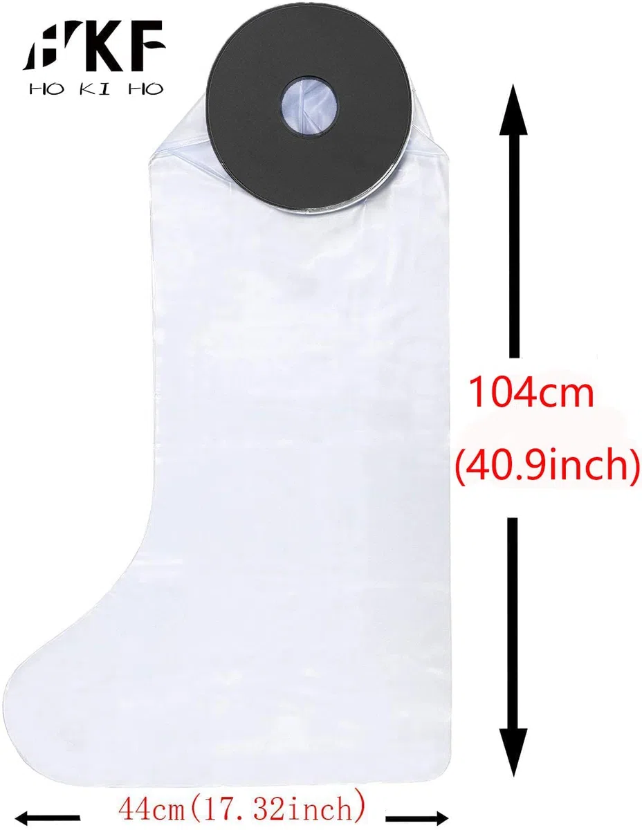 Copertura impermeabile a gamba intera per doccia, protezione per gambe e bende e intonaci asciutti, riutilizzabile con una guarnizione stagna, gamba piena, 104 cm