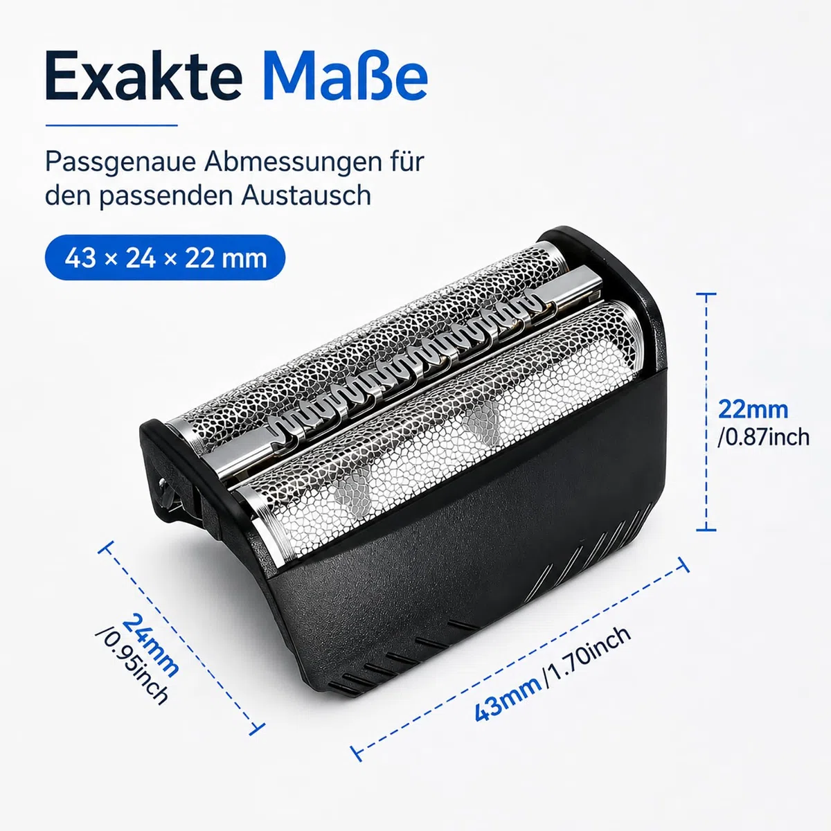 Poweka testina di rasatura compatibile con Braun 30B - Lama di alta qualità per rasoio a lama combinata per Braun Serie 3 30B / Serie 7000/4000
