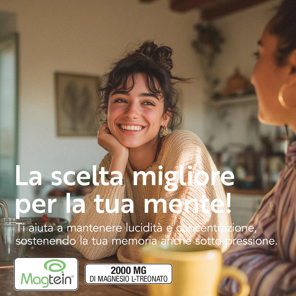 Magnesio Treonato Magtein PiùLife – 2000 mg (di cui 164 mg Magnesio Puro Elementare) – Integratore Memoria e Concentrazione – 150 Capsule – Magnesium L-Threonate Gluten & Lactose Free